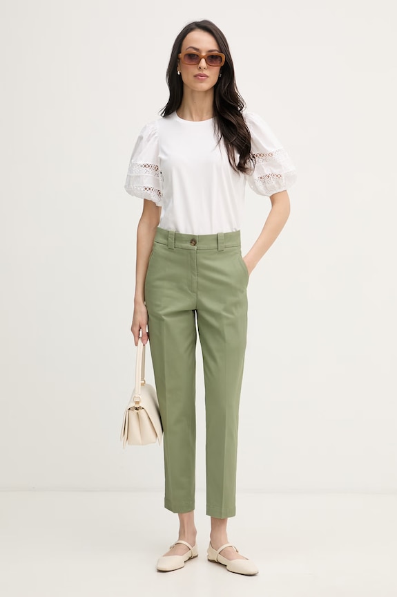 United Colors of Benetton nohavice slim fit dámske 4FRXDF096 zelená SS26