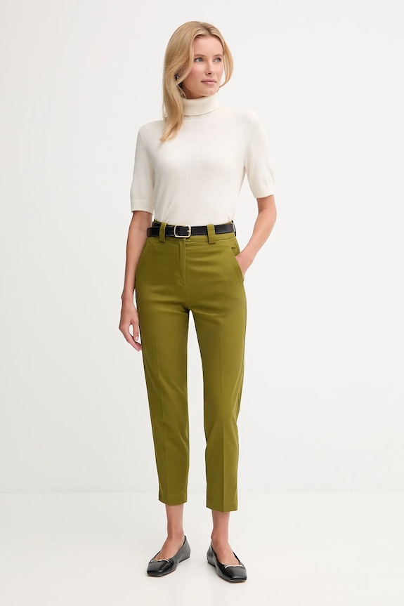 United Colors of Benetton slim fit hlače za žene 4FRXDF096 zelena SS26