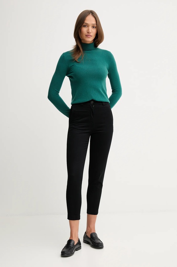 United Colors of Benetton pantaloni slim fit de damă 4FRXDF096 negru SS26