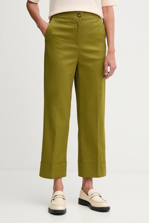United Colors of Benetton nadrág elasztánnal zöld 4SJCDF07J