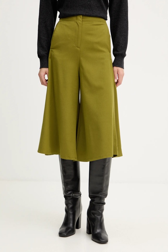 United Colors of Benetton pantaloni din lână panza verde 4YVXDF0A9