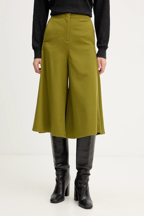 United Colors of Benetton pantaloni din lână panza verde 4YVXDF0A9