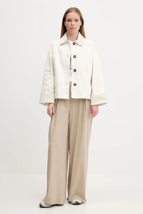 Hlače s dodatkom lana Barbour LUCY LTR0384 bež AW25