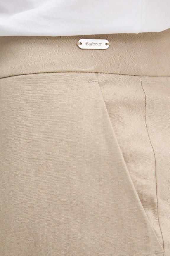 Hlače s dodatkom lana Barbour LUCY bež LTR0384