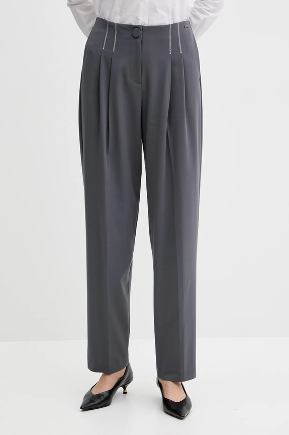 Kalhoty Armani Exchange high šedá XW000657.AF16145