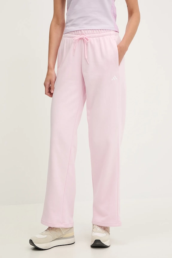 Spodnji del trenirke adidas Essentials Small Logo Feel Cozy Pletenina roza JI6053