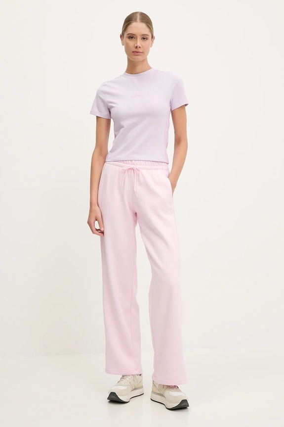 Spodnji del trenirke adidas Essentials Small Logo Feel Cozy JI6053 roza AW25