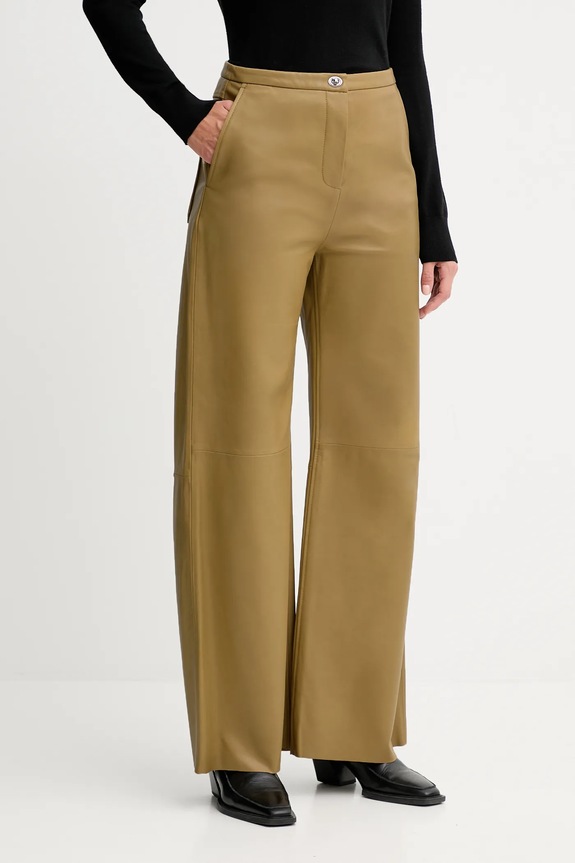Stand Studio pantaloni in pelle Rowena semplice verde 66529.7870