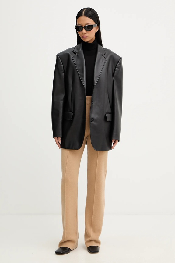 Μάλλινο παντελόνι Patou KN2998041 μπεζ AW25