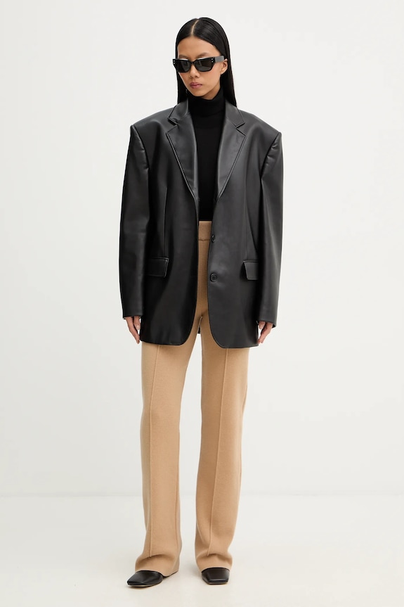 Μάλλινο παντελόνι Patou KN2998041 μπεζ AW25