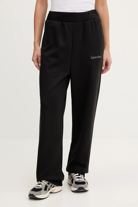 Παντελόνι φόρμας Calvin Klein Performance πλεκτό ύφασμα μαύρο LVGWF5P627