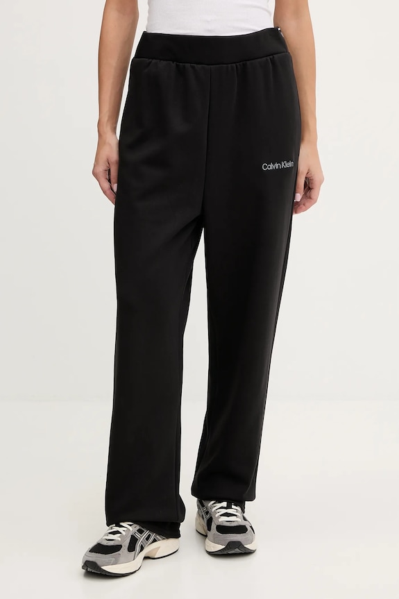 Παντελόνι φόρμας Calvin Klein Performance πλεκτό ύφασμα μαύρο LVGWF5P627