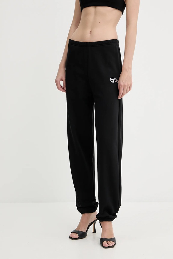Diesel pantaloni tuta di cotone P-LACYN-OD maglia nero A19447.0BMBJ