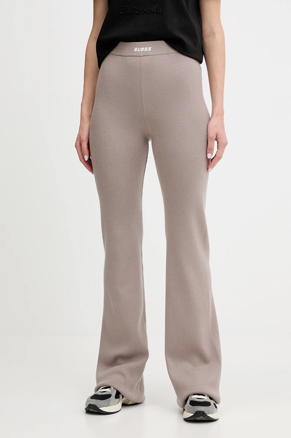 Guess pantaloni din lână FLAMINIA tricotaj bej V5BB08.Z3JD2