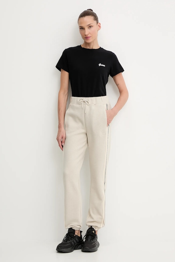 Guess pantaloni de trening cu amestec de lână MURIEL V5BB17.KCX52 bej AW25