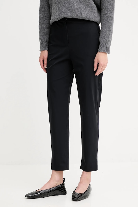 Hlače MM by Max Mara QUIRINO Z elastanom črna 2526786047600