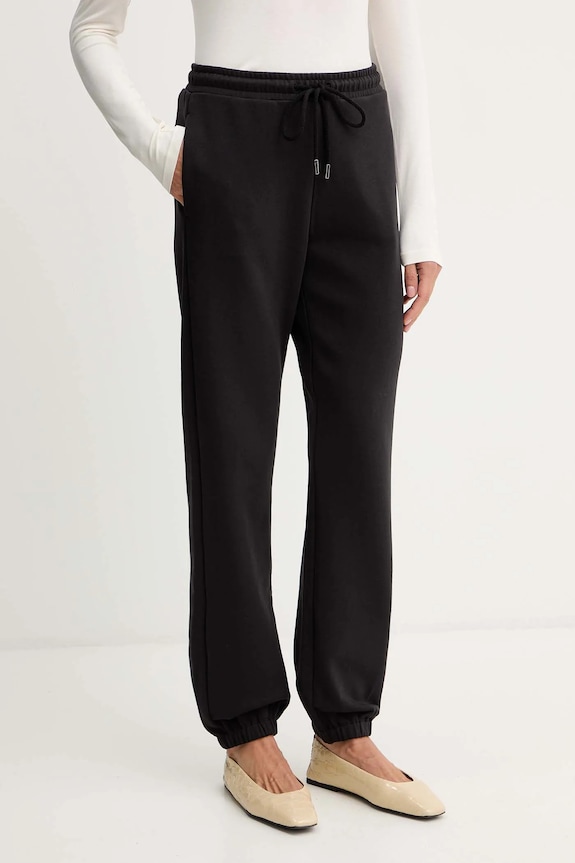 MM by Max Mara pantaloni de trening LEVICO tricotaj negru 2526786088600