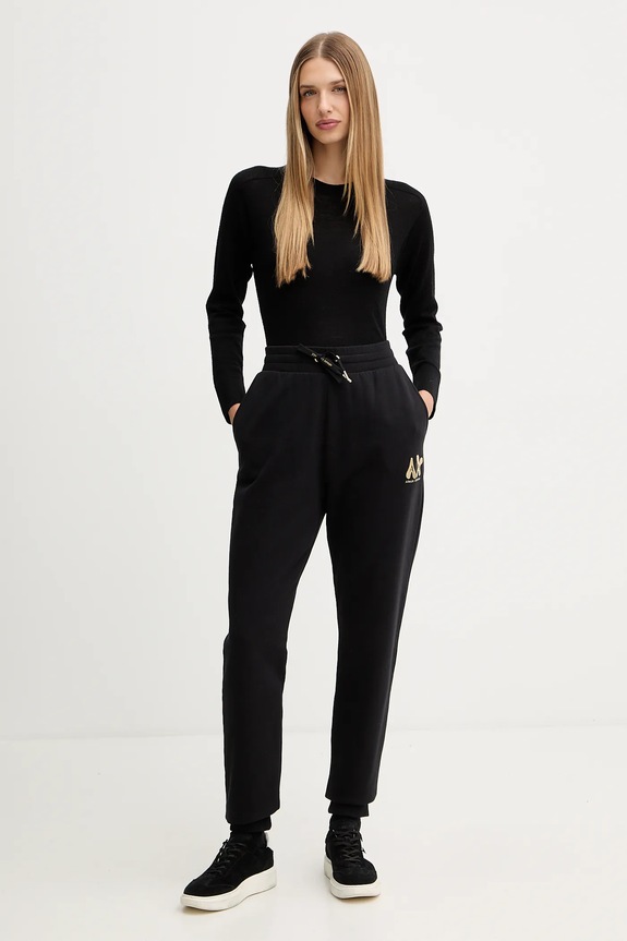 Pamučni donji dio trenirke Armani Exchange XW000808.AF16192 crna AW25