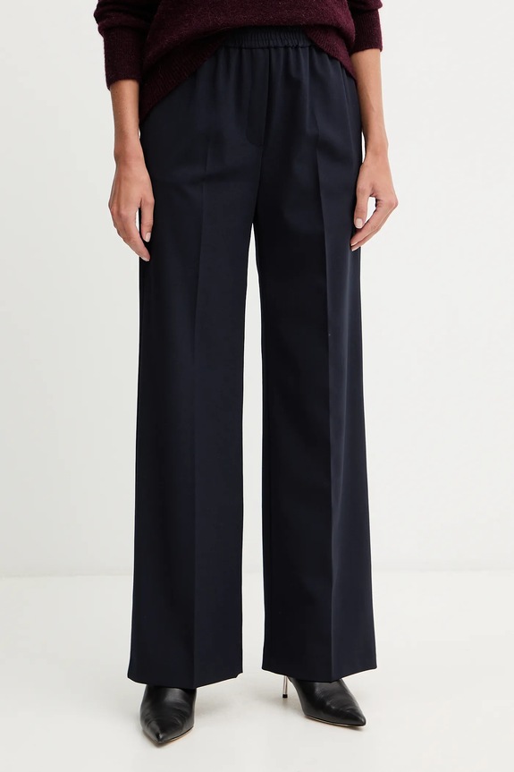 Nohavice s prímesou vlny Weekend Max Mara PETRA s elastanom tmavomodrá 2525136032600