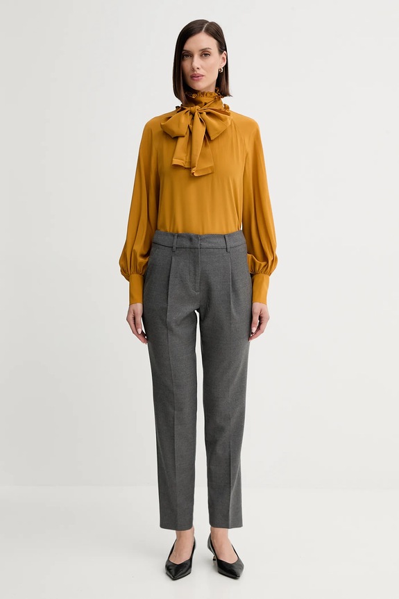 Weekend Max Mara pantaloni din lână CALDAIA 2525136152600 gri AW25