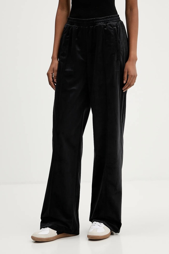 adidas Originals velour sweatpants Velvet Tp applique black JV7508