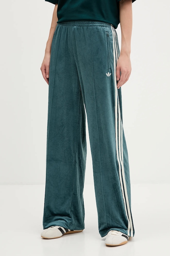 adidas Originals pantaloni de trening din velur Fb Liberty Tp tricotaj turcoaz JW5268
