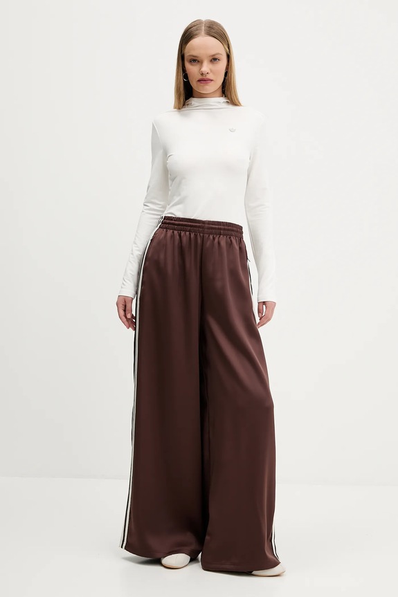 adidas Originals pantaloni tuta Satin Tp Wl KD2541 marrone SS26