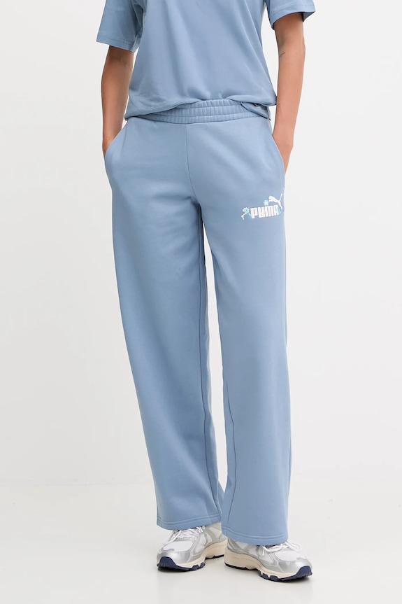 Puma pantaloni de trening tricotaj albastru 688081