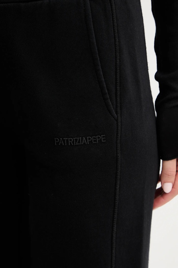 Βαμβακερό παντελόνι Patrizia Pepe μαύρο 2P1718.J079