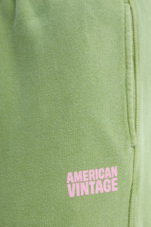 Bombažen spodnji del trenirke American Vintage zelena PLI05B