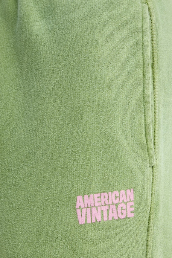 Bombažen spodnji del trenirke American Vintage zelena PLI05B