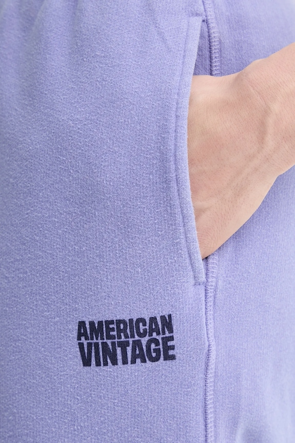 American Vintage spodnie dresowe bawełniane fioletowy PLI05B