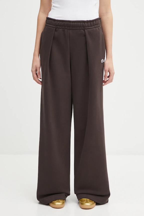 Lacoste pantaloni tuta di cotone cotone marrone XF5248