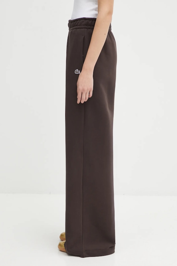 Lacoste pantaloni tuta di cotone XF5248 marrone AW25