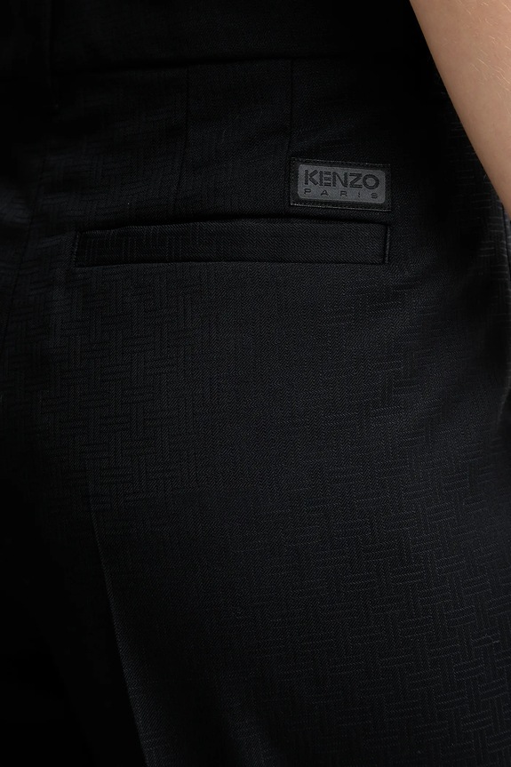Kenzo gyapjú nadrág sötétkék FF62PA1099ID