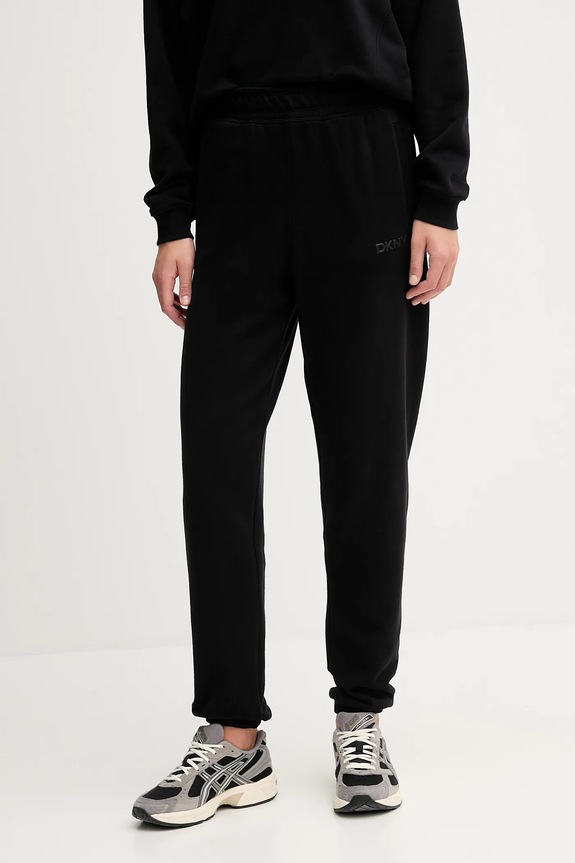 Dkny pantaloni de trening din bumbac bumbac negru DP5P3707