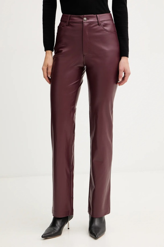 Guess spodnie tkanina bordowy W5BB75.K8S30