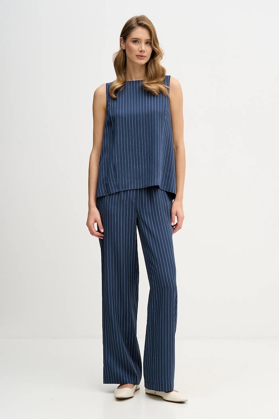 Sisley spodnie 4GNKLF07H granatowy AW25