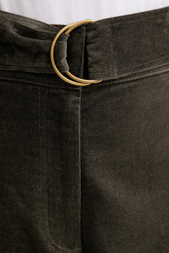 Sessun pantaloni de catifea verde 25107029