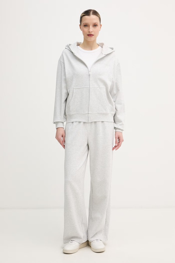 Tommy Hilfiger παντελόνι επίσημο γυναικείο με βαμβάκι UW0UW06180 γκρί SS26