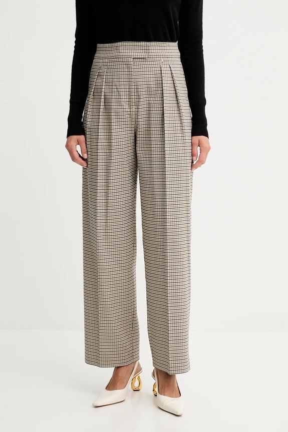 Twinset pantaloni drept bej 252AP2244