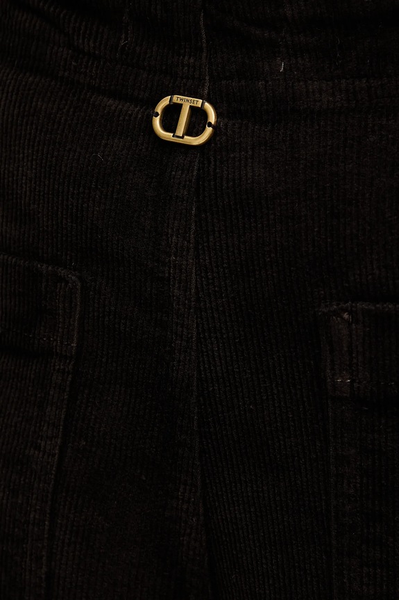 Hlače od samta Twinset smeđa 252TT2180