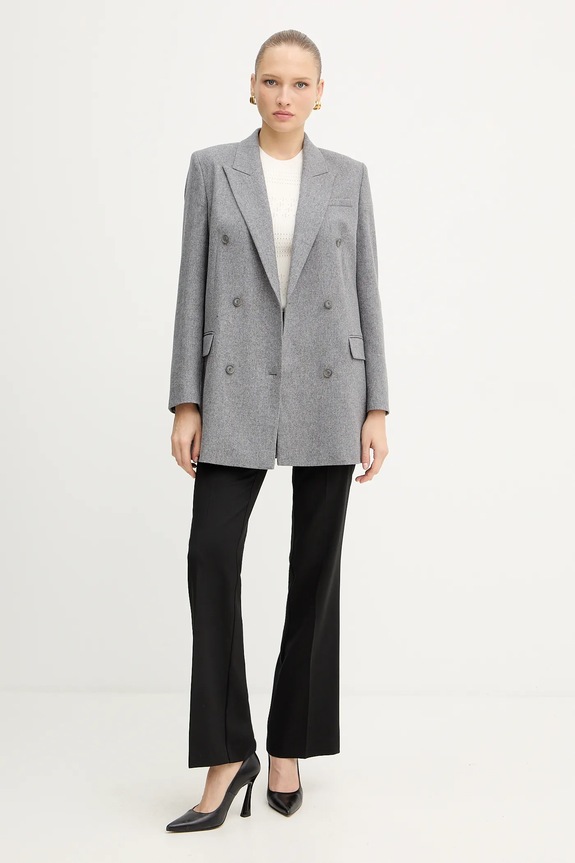 Twinset spodnie z dodatkiem wełny 252TT2123 czarny AW25