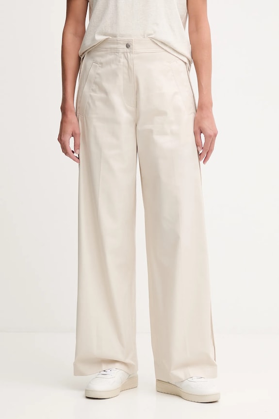 Βαμβακερό παντελόνι Calvin Klein Jeans βαμβάκι μπεζ LV044D612G