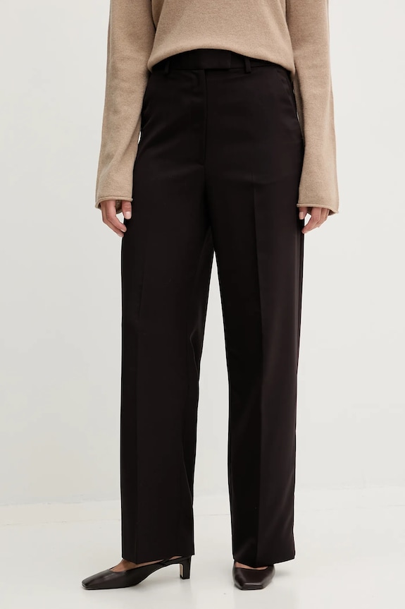 Tommy Hilfiger pantaloni in lana alta granata WW0WW48362