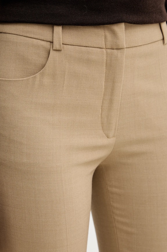 Luisa Spagnoli pantaloni din lână bej 542617