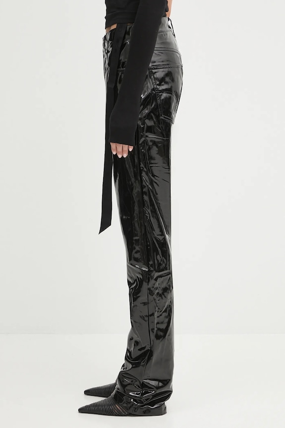 Fiorucci trousers Stretch Vinyl Straight Fit W25PFBPA014VN02BK01 black AW25