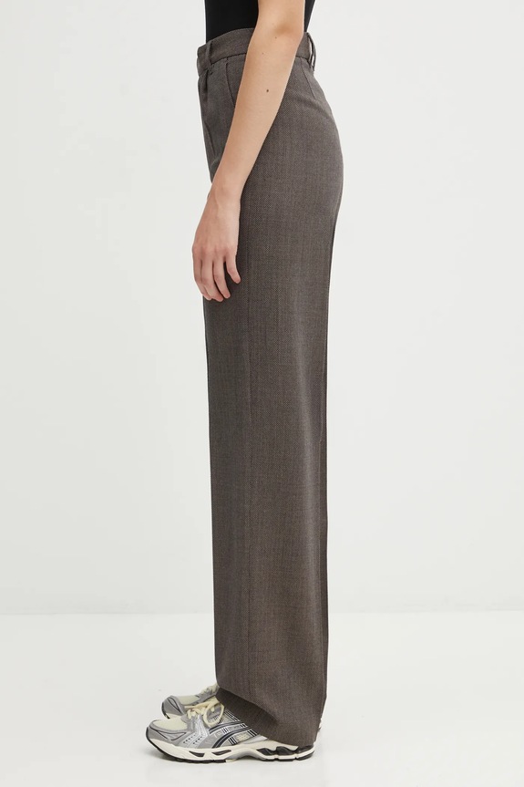 Vlnené nohavice MM6 Maison Margiela S62KB0247.M35636.001F hnedá AW25