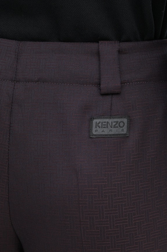 Vlnené nohavice Kenzo Weave Cropped FF62PA0939ID tmavomodrá