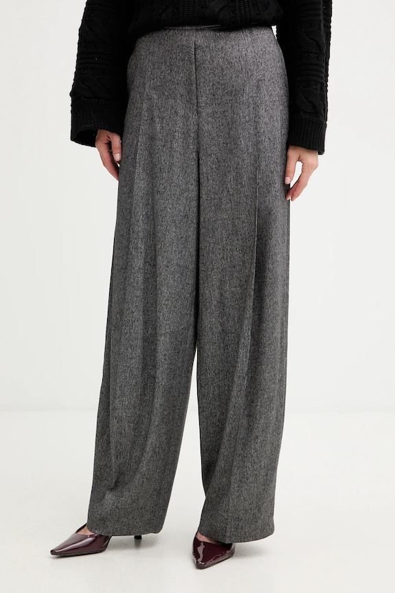 BOSS pantaloni din lână Telda drept gri 50548212